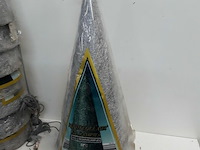 8 x kerstkegel 50 cm met 20 lampen zilver - afbeelding 3 van  3