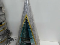 8 x kerstkegel 50 cm met 20 lampen zilver - afbeelding 3 van  3