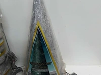 8 x kerstkegel 50 cm met 20 lampen zilver - afbeelding 3 van  3