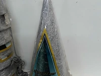 8 x kerstkegel 50 cm met 20 lampen zilver - afbeelding 3 van  3