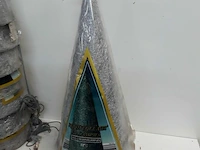 8 x kerstkegel 50 cm met 20 lampen zilver - afbeelding 3 van  3