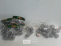 8 x kerstverlichting 10 lampen zilver ster/bal