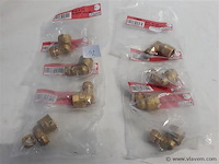 8 x knelkoppeling bocht koper 10 mm ½ 2 assorti - afbeelding 1 van  2