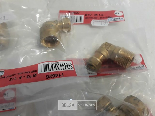 8 x knelkoppeling bocht koper 10 mm ½ 2 assorti - afbeelding 3 van  3