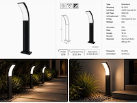 8 x led buiten sokkel lamp – 12w – 4200k neutraal wit - zwart – ip65 – prestige-2 - afbeelding 5 van  5