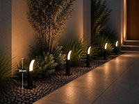 8 x led buiten sokkel lamp – 12w – 4200k neutraal wit - zwart – ip65 – prestige-2 - afbeelding 1 van  5