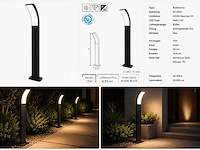 8 x led buiten sokkel lamp – 12w – 4200k neutraal wit - zwart – ip65 – prestige-3 - afbeelding 5 van  5