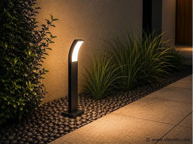 8 x led buiten sokkel lamp – 12w – 4200k neutraal wit - zwart – ip65 – prestige-3 - afbeelding 3 van  5