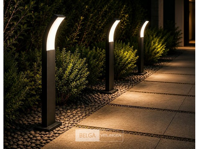 8 x led buiten sokkel lamp – 12w – 4200k neutraal wit - zwart – ip65 – prestige-3 - afbeelding 1 van  6