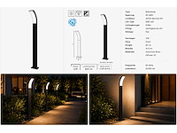 8 x led buiten sokkel lamp – 12w – 4200k neutraal wit - zwart – ip65 – prestige-4 - afbeelding 2 van  10