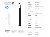 8 x led buiten sokkel lamp – 12w – 4200k neutraal wit - zwart – ip65 – prestige-4 - afbeelding 5 van  10