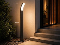 8 x led buiten sokkel lamp – 12w – 4200k neutraal wit - zwart – ip65 – prestige-4 - afbeelding 3 van  5