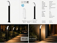 8 x led buiten sokkel lamp – 12w – 4200k neutraal wit - zwart – ip65 – prestige-4 - afbeelding 6 van  6