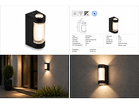 8 x led buiten wandlamp – 6w – 4200k neutraal wit - zwart – ip65 – vector-6 - afbeelding 7 van  15