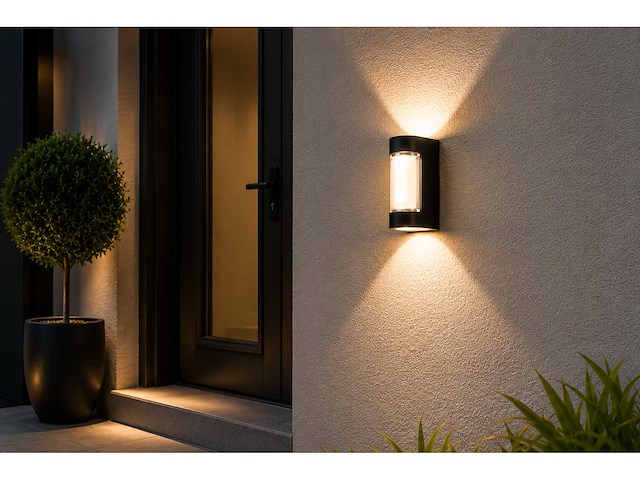 8 x led buiten wandlamp – 6w – 4200k neutraal wit - zwart – ip65 – vector-6 - afbeelding 12 van  15