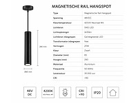 8 x led hangspot voor magnetische rail – 48v – 20w – 4200k neutraal wit - afbeelding 4 van  5