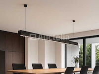 8 x led lineaire hanglamp – 35w – 120cm – ip20 – zwart – inclusief montageset - afbeelding 2 van  5