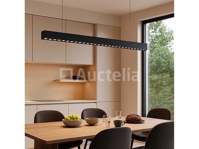 8 x led lineaire hanglamp – 35w – 120cm – ip20 – zwart – inclusief montageset - afbeelding 2 van  6