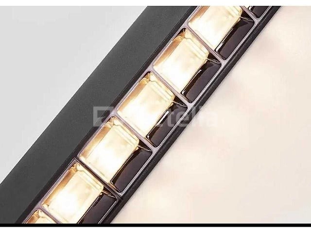 8 x led lineaire hanglamp – 35w – 120cm – ip20 – zwart – inclusief montageset - afbeelding 4 van  6
