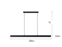 8 x led lineaire hanglamp – 35w – 120cm – ip20 – zwart – inclusief montageset - afbeelding 6 van  6