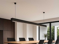 8 x led lineaire hanglamp – 35w – 120cm – ip20 – zwart – inclusief montageset - afbeelding 1 van  5