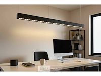 8 x led lineaire hanglamp – 35w – 120cm – ip20 – zwart – inclusief montageset - afbeelding 2 van  7