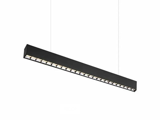 8 x led lineaire hanglamp – 35w – 120cm – ip20 – zwart – inclusief montageset - afbeelding 5 van  7