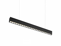 8 x led lineaire hanglamp – 35w – 120cm – ip20 – zwart – inclusief montageset - afbeelding 5 van  7