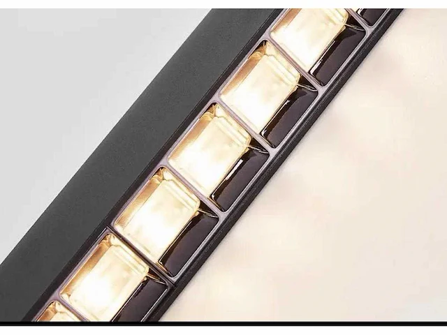 8 x led lineaire hanglamp – 35w – 120cm – ip20 – zwart – inclusief montageset - afbeelding 3 van  6