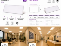 8 x led paneel 24w – 3000k warm wit - 595x295mm – ip20 – zodiac-24 - afbeelding 6 van  6
