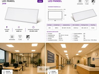 8 x led paneel 24w – 3000k warm wit - 595x295mm – ip20 – zodiac-24 - afbeelding 6 van  6