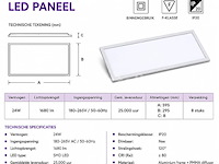 8 x led paneel 24w – 4200k neutraal wit - 595x295mm – ip20 – zodiac-24 - afbeelding 2 van  5