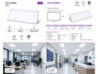 8 x led paneel 24w – 6400k koud wit - 595x295mm – ip20 – zodiac-24 - afbeelding 4 van  5