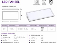 8 x led paneel 24w – 6400k koud wit - 595x295mm – ip20 – zodiac-24 - afbeelding 4 van  5