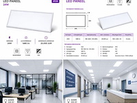 8 x led paneel 24w – 6400k koud wit - 595x295mm – ip20 – zodiac-24 - afbeelding 5 van  5
