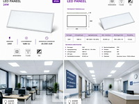 8 x led paneel 24w – 6400k koud wit - 595x295mm – ip20 – zodiac-24 - afbeelding 6 van  6
