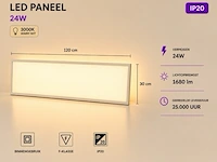8 x led paneel 36w – 3000k warm wit - 1195x295mm – ip20 – zodiac-36 - afbeelding 2 van  6