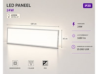 8 x led paneel 36w – 4200k neutraal wit - 1195x295mm – ip20 – zodiac-36 - afbeelding 2 van  5