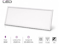 8 x led paneel 36w – 4200k neutraal wit - 1195x295mm – ip20 – zodiac-36 - afbeelding 3 van  5