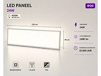 8 x led paneel 36w – 4200k neutraal wit - 1195x295mm – ip20 – zodiac-36