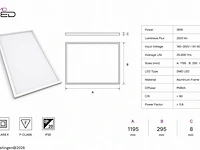 8 x led paneel 36w – 4200k neutraal wit - 1195x295mm – ip20 – zodiac-36 - afbeelding 5 van  6