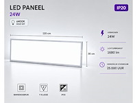 8 x led paneel 36w – 6400k koud wit - 1195x295mm – ip20 – zodiac-36 - afbeelding 1 van  5