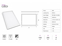 8 x led paneel 36w – 6400k koud wit - 1195x295mm – ip20 – zodiac-36 - afbeelding 4 van  5