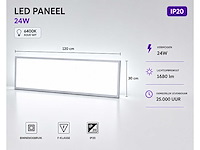 8 x led paneel 36w – 6400k koud wit - 1195x295mm – ip20 – zodiac-36 - afbeelding 1 van  5