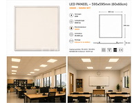 8 x led paneel 45w – 3000k warm wit - 595x595mm – ip20 – galaksi - afbeelding 2 van  5