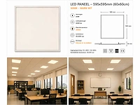 8 x led paneel 45w – 3000k warm wit - 595x595mm – ip20 – galaksi - afbeelding 5 van  5