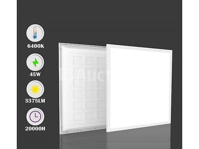 8 x led-paneel 45w – 60 × 60 cm– 6400k koud wit - afbeelding 1 van  4