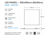 8 x led paneel 45w – 6400k koud wit - 595x595mm – ip20 – galaksi - afbeelding 5 van  5