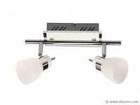 8 x led plafondlamp – 2 spots – 2 x 4w – 4000k neutraal wit – zilver – hl7192l - afbeelding 3 van  4