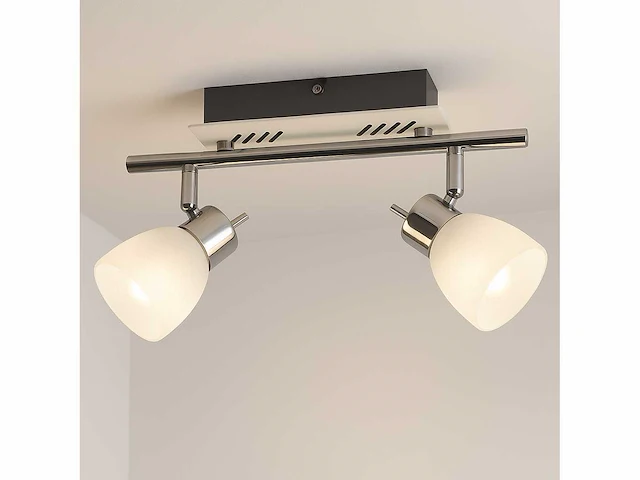 8 x led plafondlamp – 2 spots – 2 x 4w – 4000k neutraal wit – zilver – hl7192l - afbeelding 2 van  4